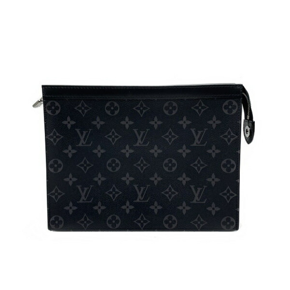 Louis Vuitton Clutch Bag Shoulder Monogram Eclipse Black Pochette Voyage